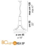 Подвесной светильник Vistosi Ferea SP E27 BC BC - Схема