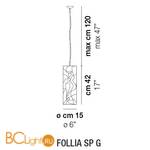 Подвесной светильник Vistosi Follia SP G E27 TO/CR NI - Схема