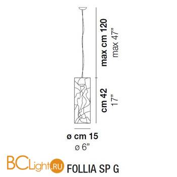 Подвесной светильник Vistosi Follia SP G E27 BC/CR NI - Схема