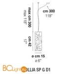 Подвесной светильник Vistosi Follia SP G D1 E27 BC/CR NI - Схема