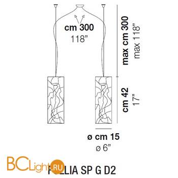 Подвесной светильник Vistosi Follia SP G D2 E27 BC/CR NI - Схема