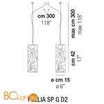 Подвесной светильник Vistosi Follia SP G D2 E27 BC/CR NI - Схема