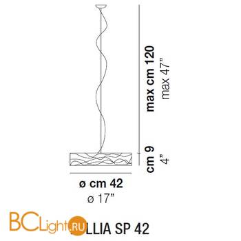 Подвесной светильник Vistosi Follia SP 42 E27 TO/CR NI - Схема