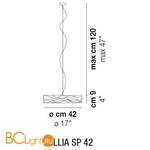 Подвесной светильник Vistosi Follia SP 42 E27 TO/CR NI - Схема