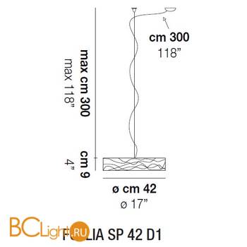 Подвесной светильник Vistosi Follia SP 42 D1 E27 TO/CR NI - Схема