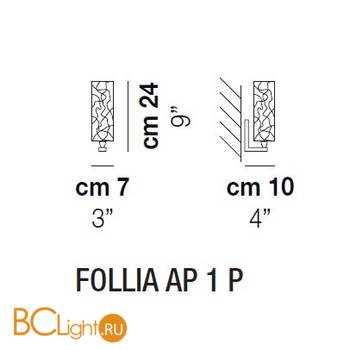 Бра Vistosi Follia AP 1 P ALO BC/CR NI - Схема