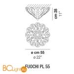 Потолочный светильник Vistosi Fuochi PL 55 E27 CR OR - Схема