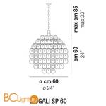 Подвесной светильник Vistosi Giogali GIOGA SP 60 BC CR E27 CE - Схема