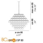 Подвесной светильник Vistosi Giogali GIOGA SP 80 BC CR E27 CE - Схема