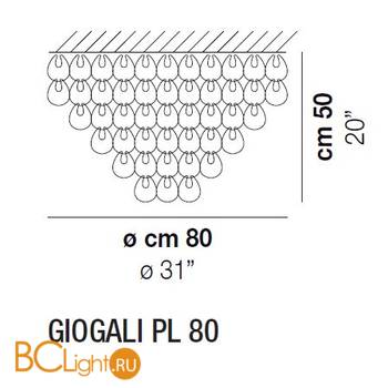Потолочный светильник Vistosi Giogali GIOGA PL 80 CRTR CR E27 CE - Схема
