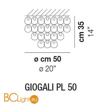 Потолочный светильник Vistosi Giogali GIOGA PL 50 CRTR CR E27 CE - Схема