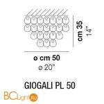 Потолочный светильник Vistosi Giogali GIOGA PL 50 CRTR CR E27 CE - Схема