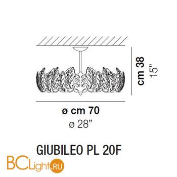 Потолочный светильник Vistosi Giubileo PL 20F E27 CR/GA OR - Схема