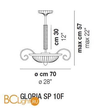 Подвесной светильник Vistosi Gloria SP 10F E27 SE/OR OR - Схема