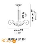 Подвесной светильник Vistosi Gloria SP 10F E27 SE/OR OR - Схема