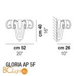 Настенный светильник Vistosi Gloria AP 5F E27 SE/OR OR - Схема