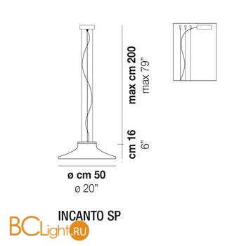 Подвесной светильник Vistosi Incanto INCAN PL BCSF NNS L32 03 CE - Схема