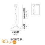 Подвесной светильник Vistosi Incanto INCAN PL BCSF NNS L32 03 CE - Схема