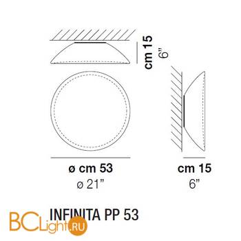 Потолочный светильник Vistosi Infinita INFIN PP 53 BCST BC E27 CE - Схема