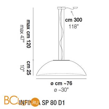 Подвесной светильник Vistosi Infinita SP 80 D1 E27 BC BC - Схема
