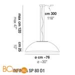 Подвесной светильник Vistosi Infinita SP 80 D1 E27 BC BC - Схема