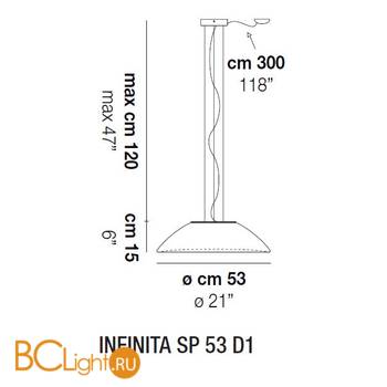 Подвесной светильник Vistosi Infinita SP 53 D1 E27 BC BC - Схема