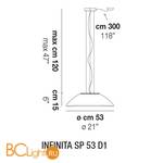 Подвесной светильник Vistosi Infinita SP 53 D1 E27 BC BC - Схема