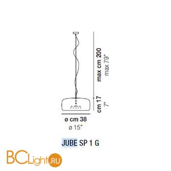 Подвесной светильник Vistosi JUBE SP 1 G TBTR OS L32 02 CE - Схема