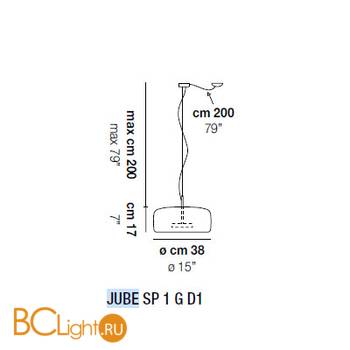 Подвесной светильник Vistosi Jube SP 1 G D1 TB OS - Схема