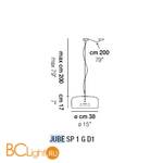 Подвесной светильник Vistosi Jube SP 1 G D1 TB OS - Схема