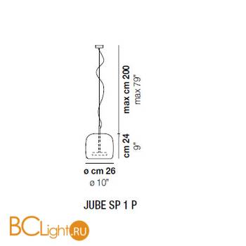 Подвесной светильник Vistosi JUBE SP 1 P TBTR OS L32 02 CE - Схема