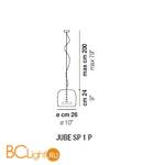 Подвесной светильник Vistosi JUBE SP 1 P TBTR OS L32 02 CE - Схема