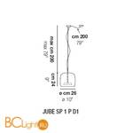 Подвесной светильник Vistosi Jube SP 1 P D1 TB OS - Схема