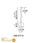 Подвесной светильник Vistosi Jube SP P D1 FU/BC OS - Схема
