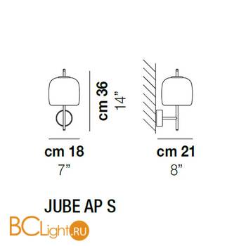 Бра Vistosi JUBE AP S TBTR OS L32 14 CE - Схема