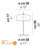 Настольная лампа Vistosi JUBE LT G TBTR OS L34 15 CE - Схема