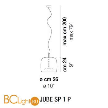 Подвесной светильник Vistosi JUBE SP 1 P CRTR OS L32 02 CE - Схема