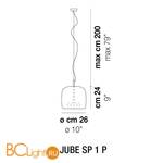 Подвесной светильник Vistosi JUBE SP 1 P CRTR OS L32 02 CE - Схема