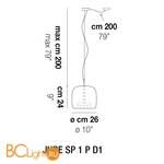 Подвесной светильник Vistosi Jube JUBE SP 1 P D1 - Схема