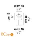 Настольная лампа Vistosi JUBE LT S CRTR OS L34 16 CE - Схема