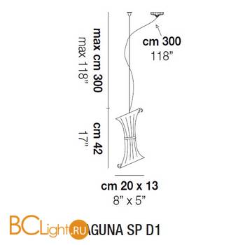 Подвесной светильник Vistosi Laguna SP D1 E14 SE/OR OR - Схема
