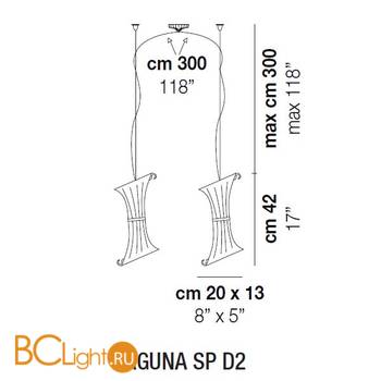 Подвесной светильник Vistosi Laguna SP D2 E14 SE/OR OR - Схема