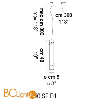 Подвесной светильник Vistosi Lio SP D1 E27 CR/BC NI - Схема