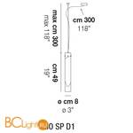 Подвесной светильник Vistosi Lio SP D1 E27 CR/BC NI - Схема