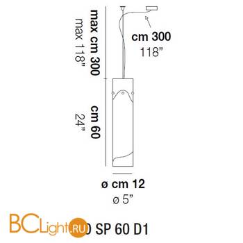 Подвесной светильник Vistosi Lio SP 60 D1 E27 CR/BC NI - Схема