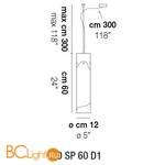 Подвесной светильник Vistosi Lio SP 60 D1 E27 CR/BC NI - Схема