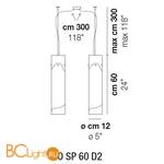 Подвесной светильник Vistosi Lio SP 60 D2 E27 CR/BC NI - Схема