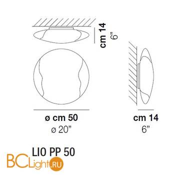 Потолочный светильник Vistosi LIO PP 50 CRBC BC E27 CE - Схема