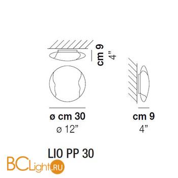 Потолочный светильник Vistosi Lio PP 30 E27 CR/BC BC - Схема