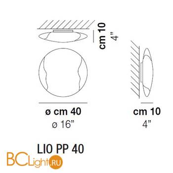 Потолочный светильник Vistosi LIO PP 40 CRBC BC E27 CE - Схема